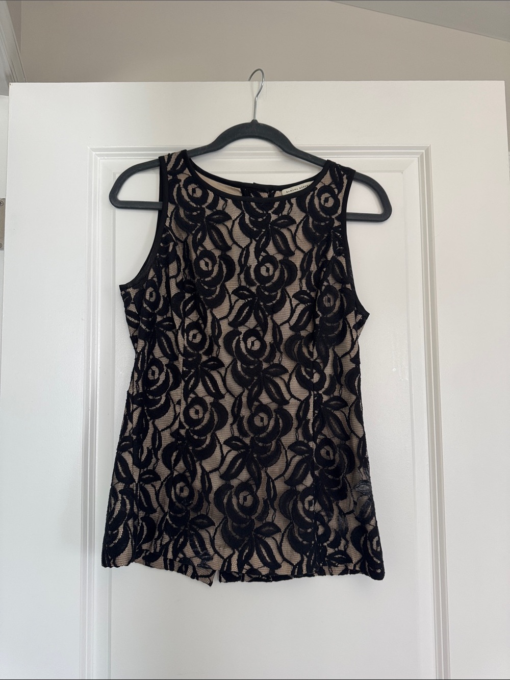 Banana Republic Black Lace Overlay Camisole with Nude Lining